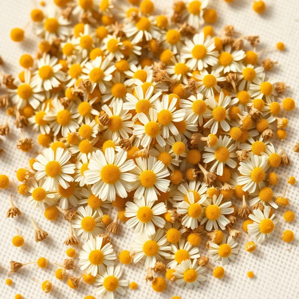 Chamomile (Matricaria chamomilla), botanical in Orivaine Golden Nurture Mother Blend