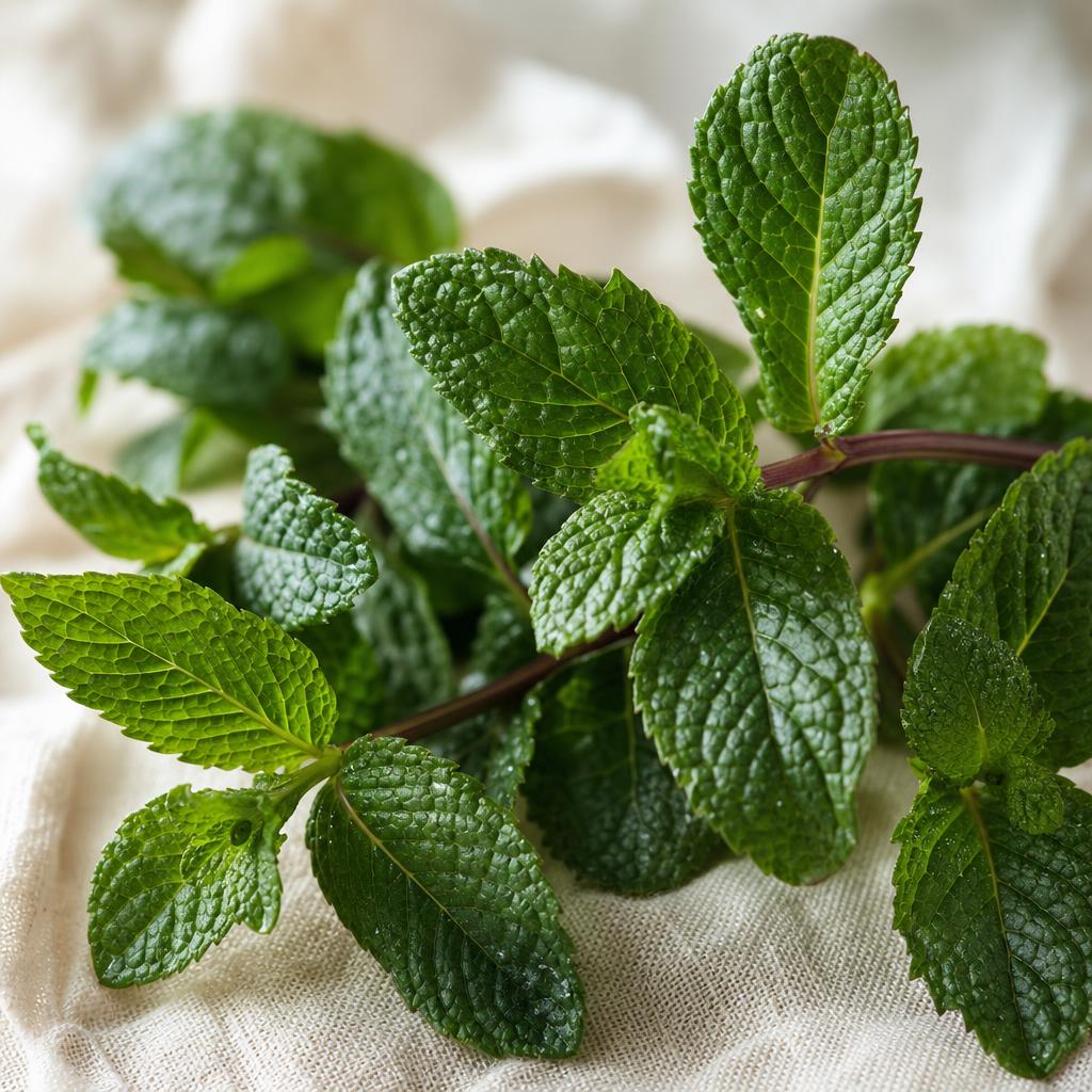 Peppermint (Mentha × piperita), botanical in Orivaine Midnight Calm Ritual Blend