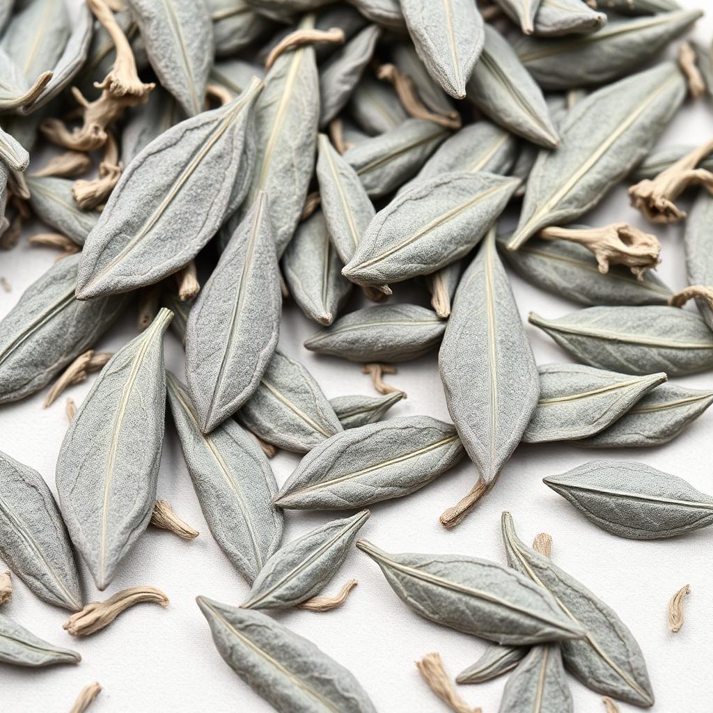 Sage (Salvia officinalis), botanical in Orivaine Sovereign Sage & Citrus Blend